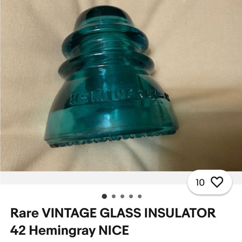 Teal Hemingray Glass Insulator